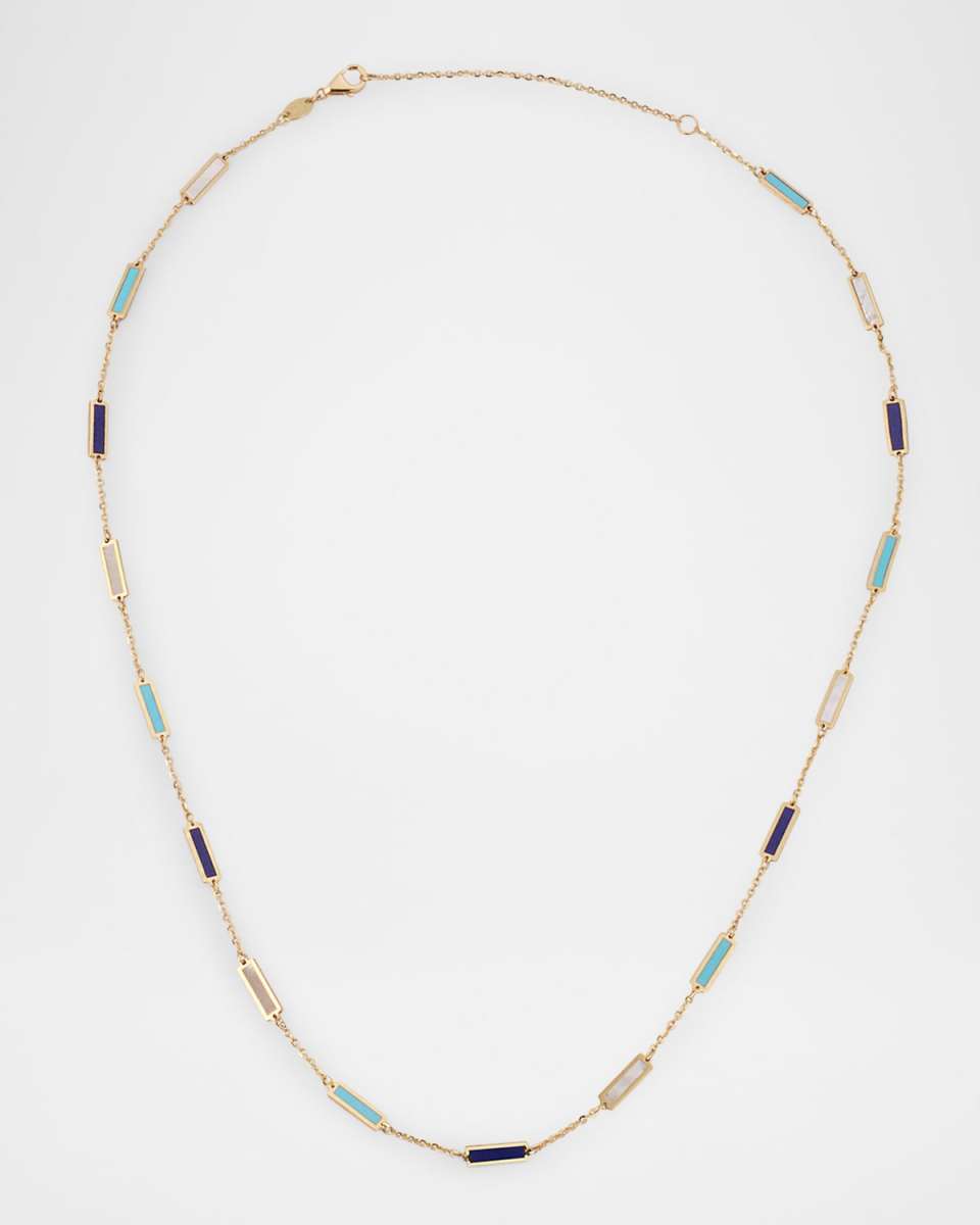 14K Yellow Gold 17-Station Inlay Necklace